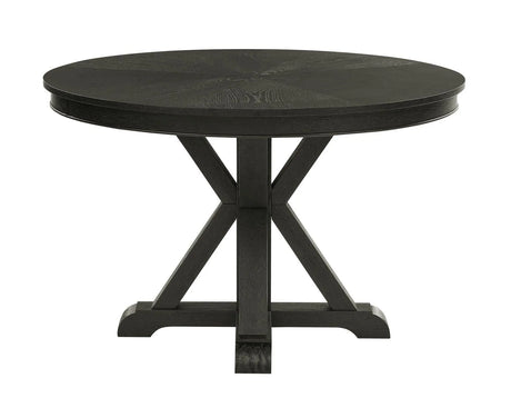 Rylie 48-inch Round Dining Table, Black Finish by Steve Silver at Eve Furniture