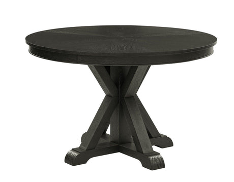 Rylie 48-inch Round Dining Table, Black Finish by Steve Silver at Eve Furniture