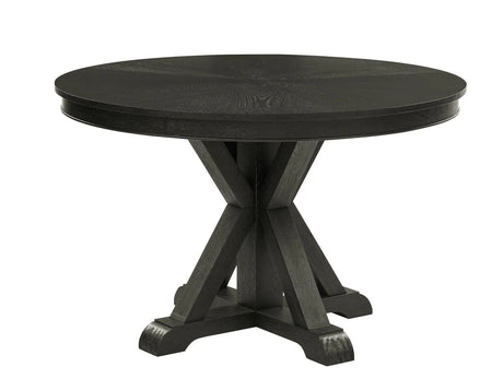 Rylie 48-inch Round Dining Table, Black Finish by Steve Silver at Eve Furniture