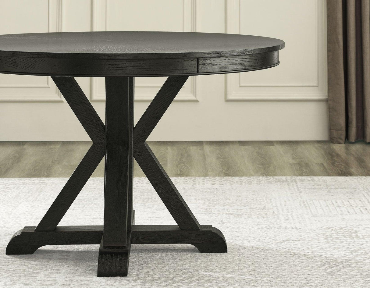 Rylie 48-inch Round Dining Table, Black Finish by Steve Silver at Eve Furniture