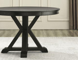 Rylie 48-inch Round Dining Table, Black Finish by Steve Silver at Eve Furniture