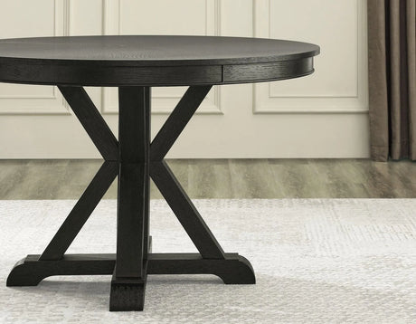 Rylie 48-inch Round Dining Table, Black Finish by Steve Silver at Eve Furniture