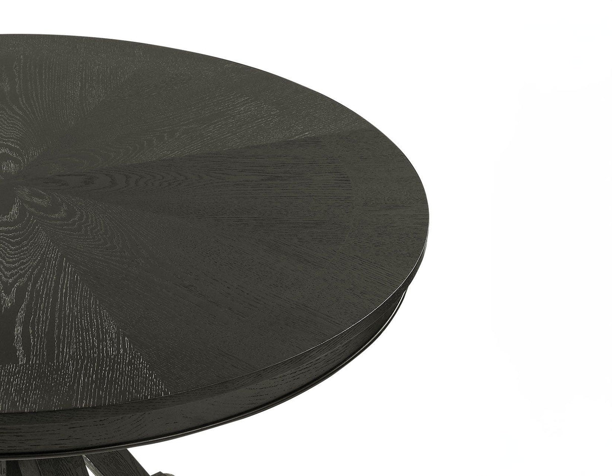 Rylie 48-inch Round Dining Table, Black Finish by Steve Silver at Eve Furniture