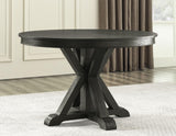 Rylie 48-inch Round Dining Table, Black Finish by Steve Silver at Eve Furniture