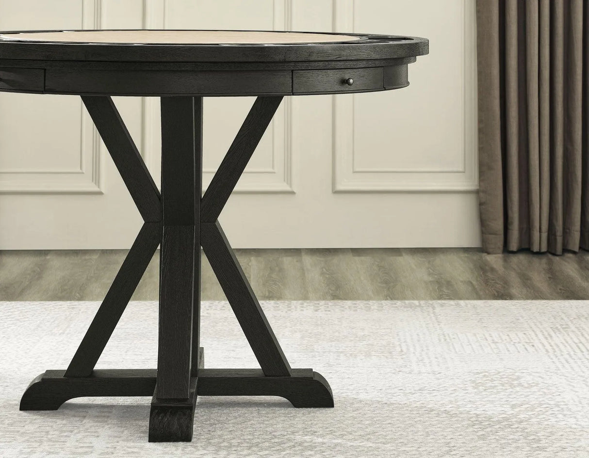 Rylie 6-PIece Counter Game Dining Set, Black Finish by Steve Silver at Eve Furniture