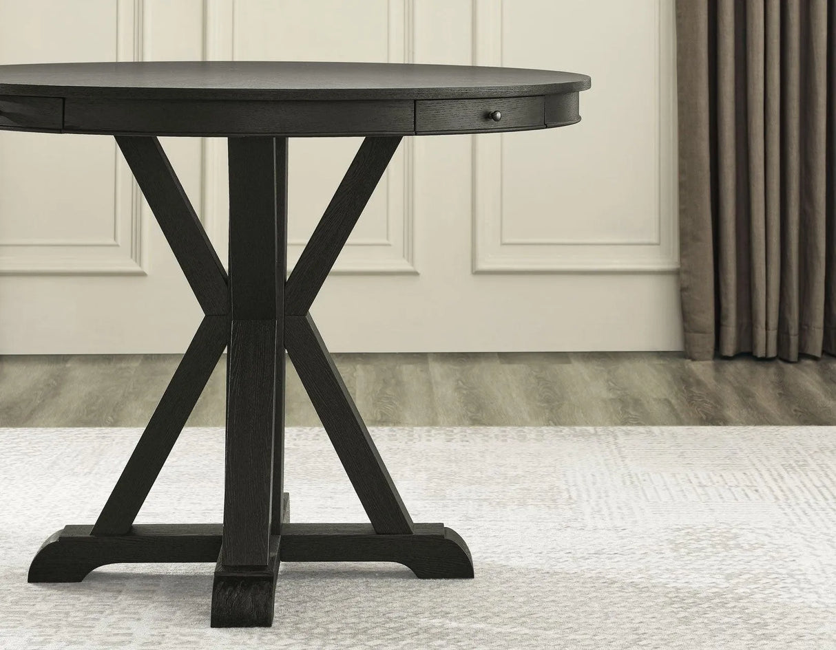 Rylie 6-PIece Counter Game Dining Set, Black Finish by Steve Silver at Eve Furniture