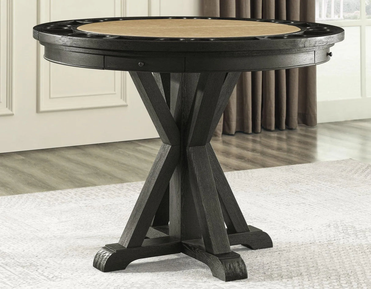 Rylie 6-PIece Counter Game Dining Set, Black Finish by Steve Silver at Eve Furniture