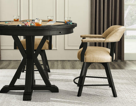 Rylie 6-PIece Counter Game Dining Set, Black Finish by Steve Silver at Eve Furniture