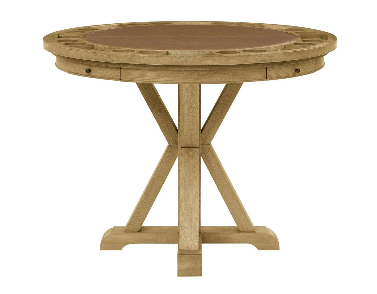 Rylie 6-Piece Counter Game Dining Set, Natural Finish by Steve Silver at Eve Furniture