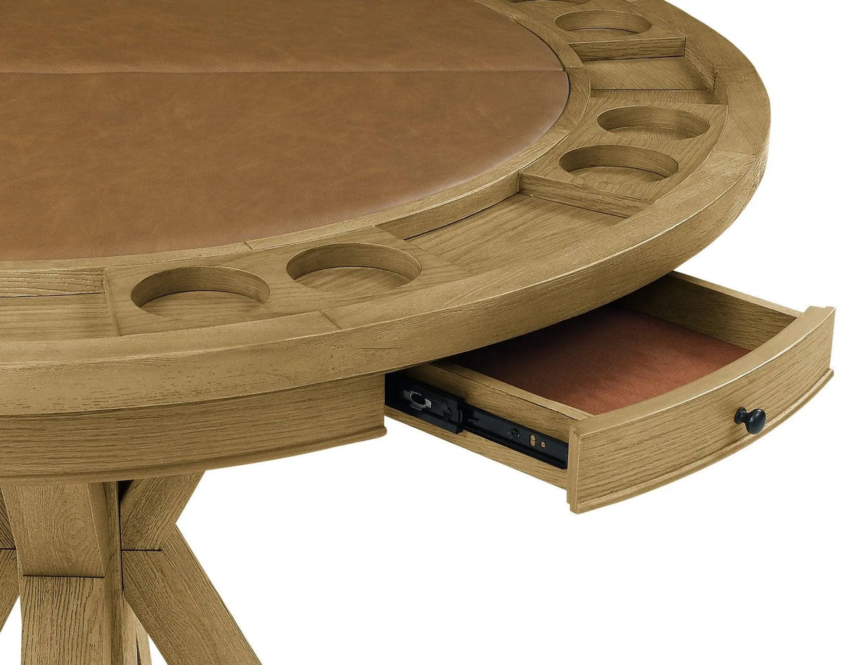 Rylie 6-Piece Counter Game Dining Set, Natural Finish by Steve Silver at Eve Furniture