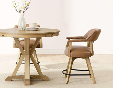 Rylie 6-Piece Counter Game Dining Set, Natural Finish by Steve Silver at Eve Furniture