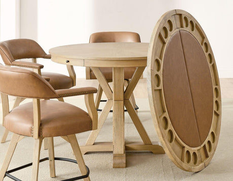 Rylie 6-Piece Counter Game Dining Set, Natural Finish by Steve Silver at Eve Furniture