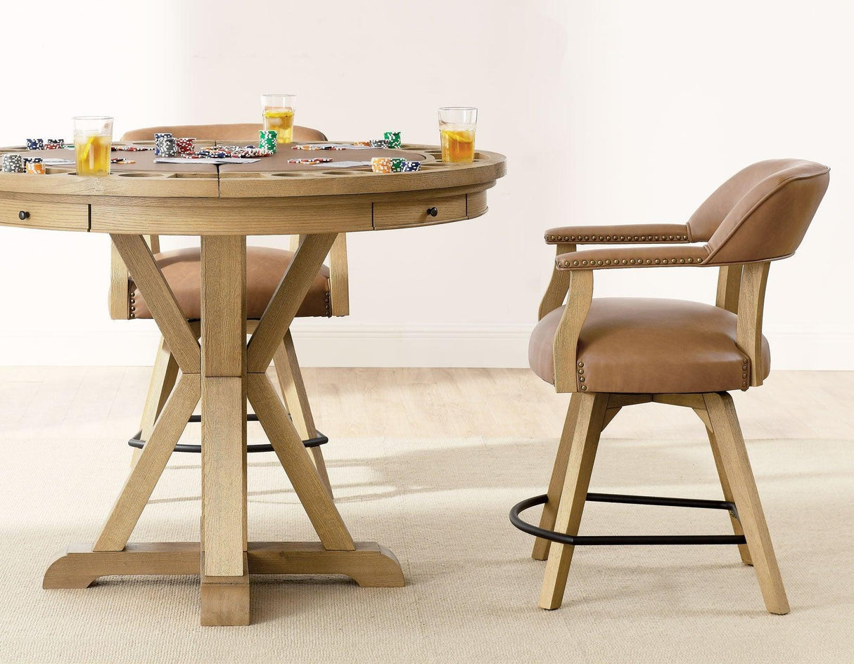 Rylie 6-Piece Counter Game Dining Set, Natural Finish by Steve Silver at Eve Furniture