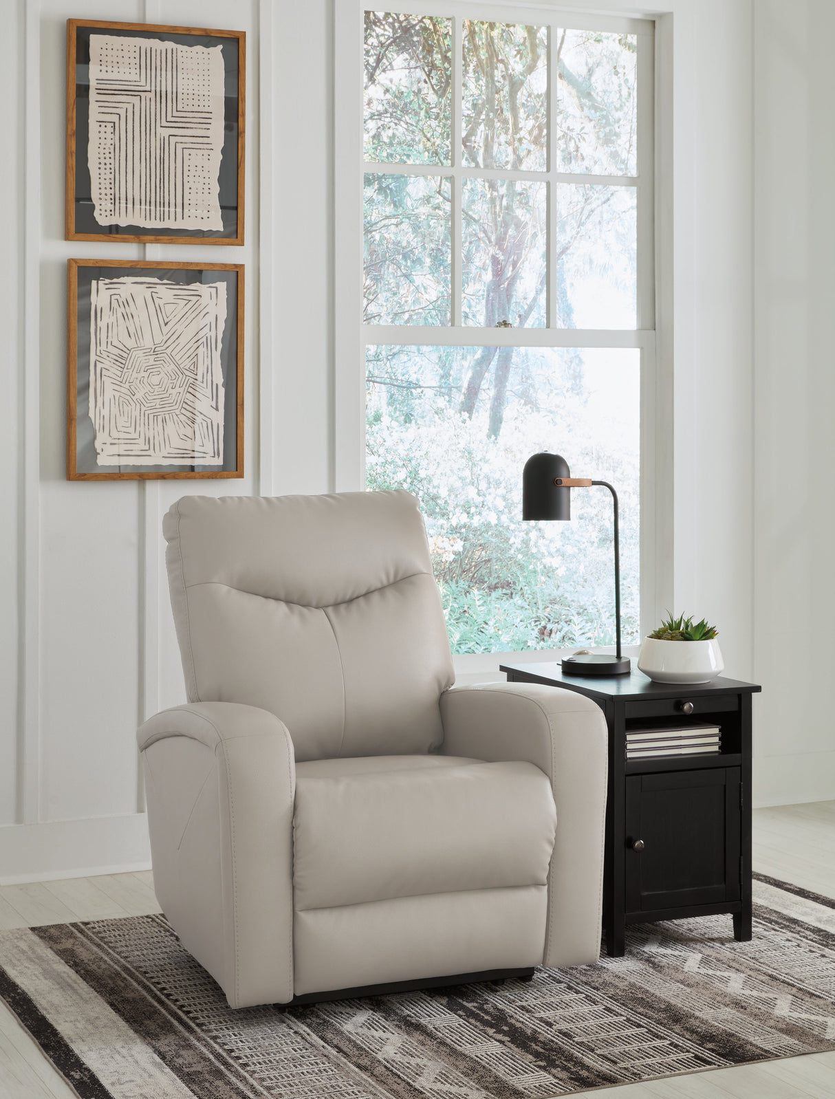 Ryversans Dove Gray Power Recliner