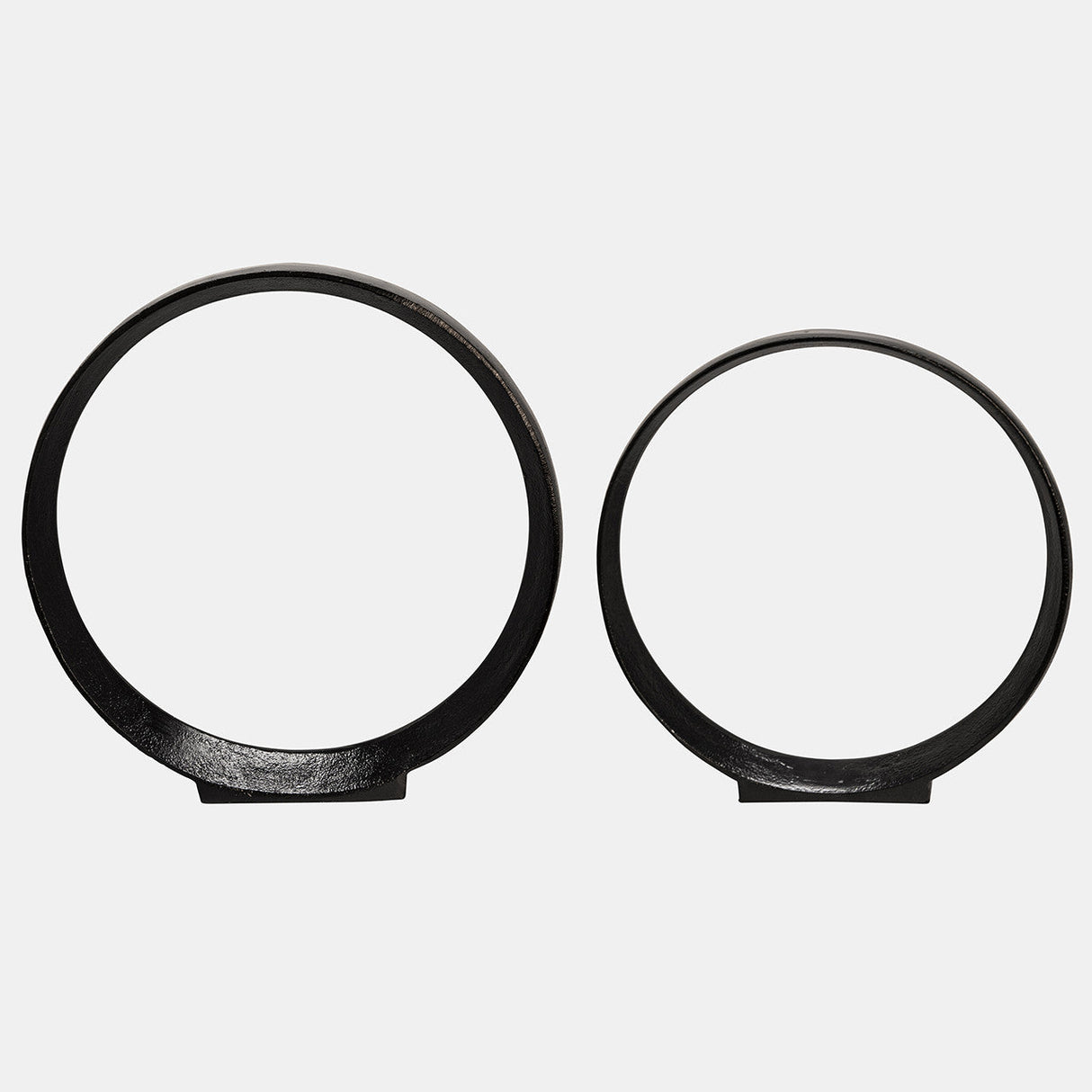 S/2 12/14" Aluminum Ring, Black