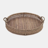 S/2 12/14" Rattan Trays, Natural