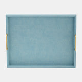 S/2 16/18"l Faux Snakeskin Trays, Aqua