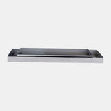 S/2 16/20"l, Metal/glass Tray, Nickel/multi