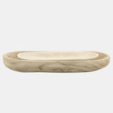 S/2 18/24" Wood Decor Plates, Natural