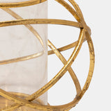 S/2 6" Orb Candle Holder , Gold