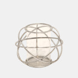 S/2 6" Orb Candle Holder , Silver