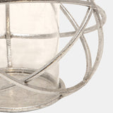 S/2 6" Orb Candle Holder , Silver