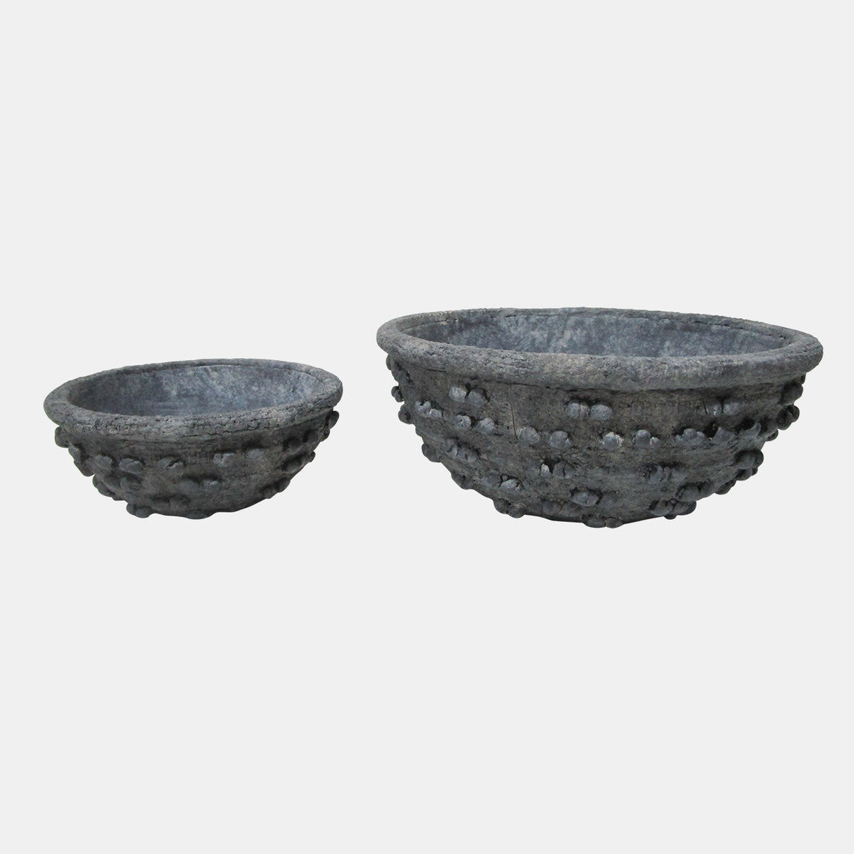 S/2 8/12" Textured Knobby Knot Bowls, Black