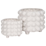 S/2 9/12" Bubble Planters, White