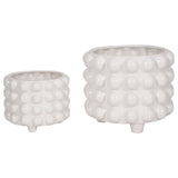 S/2 9/12" Bubble Planters, White