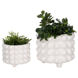 S/2 9/12" Bubble Planters, White