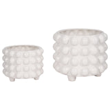 S/2 9/12" Bubble Planters, White