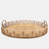 S/2 Bamboo 24/30" Round Trays, Natural