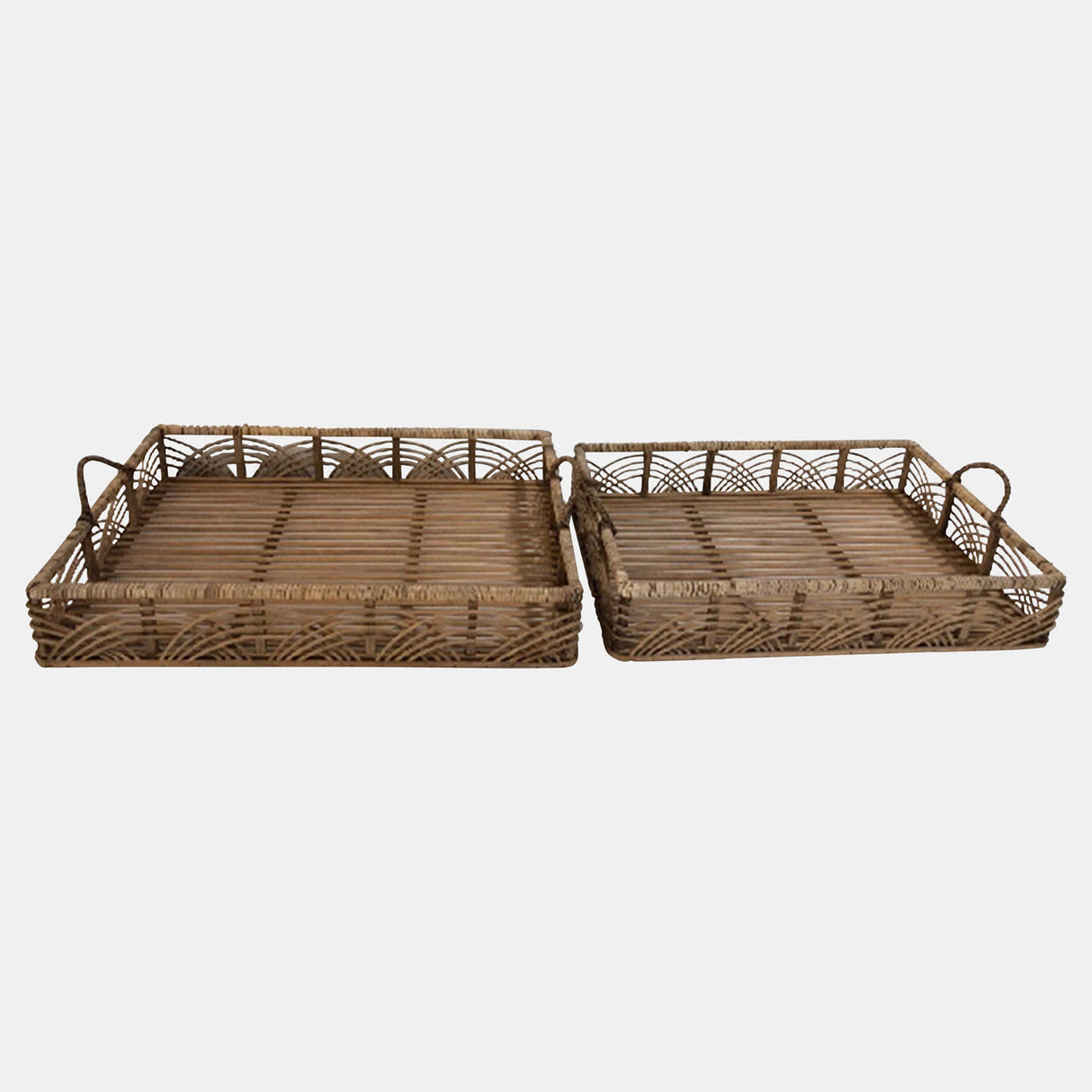 S/2 Bamboo Trays 20/22", Natural