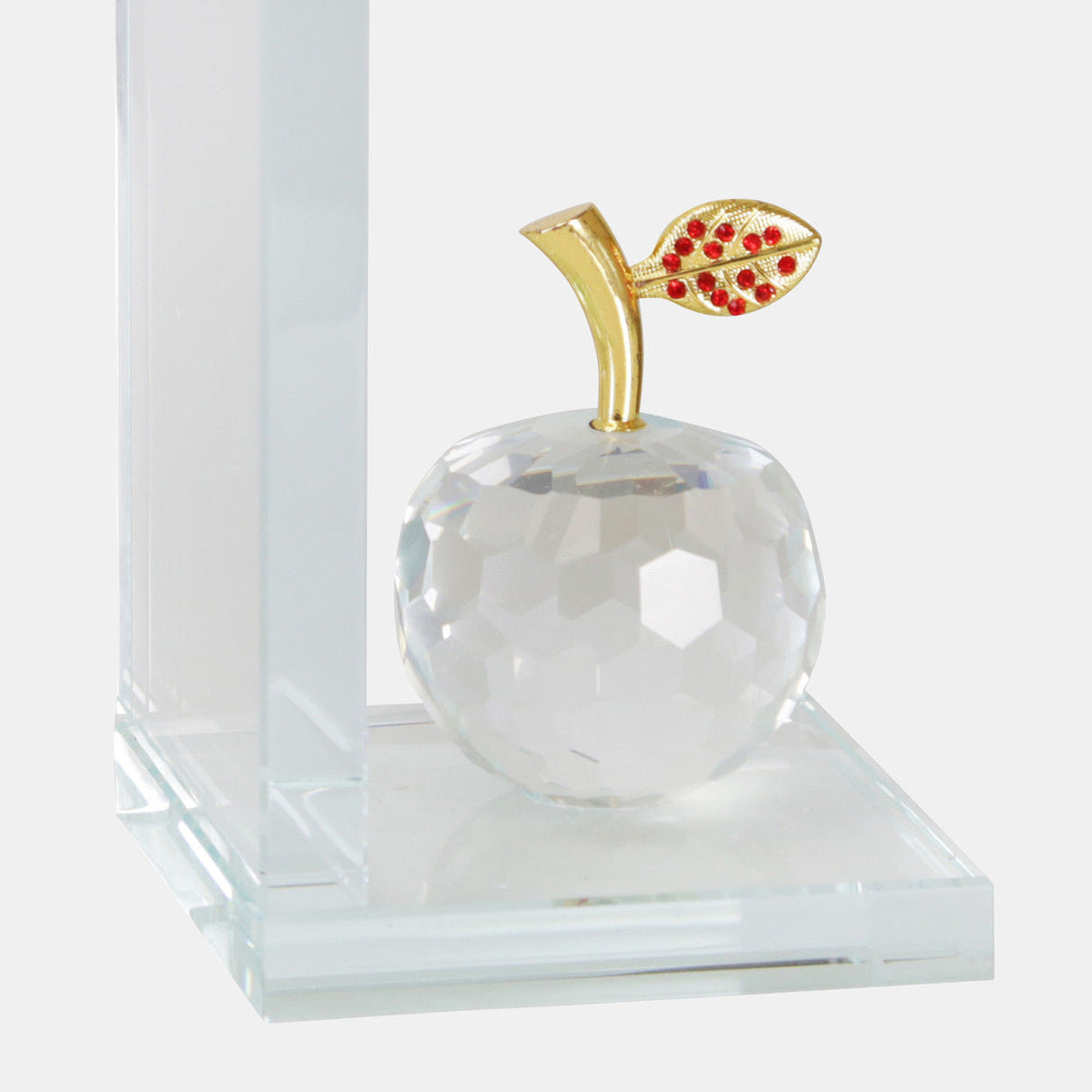 S/2 Crystal Apple Bookends, Clear