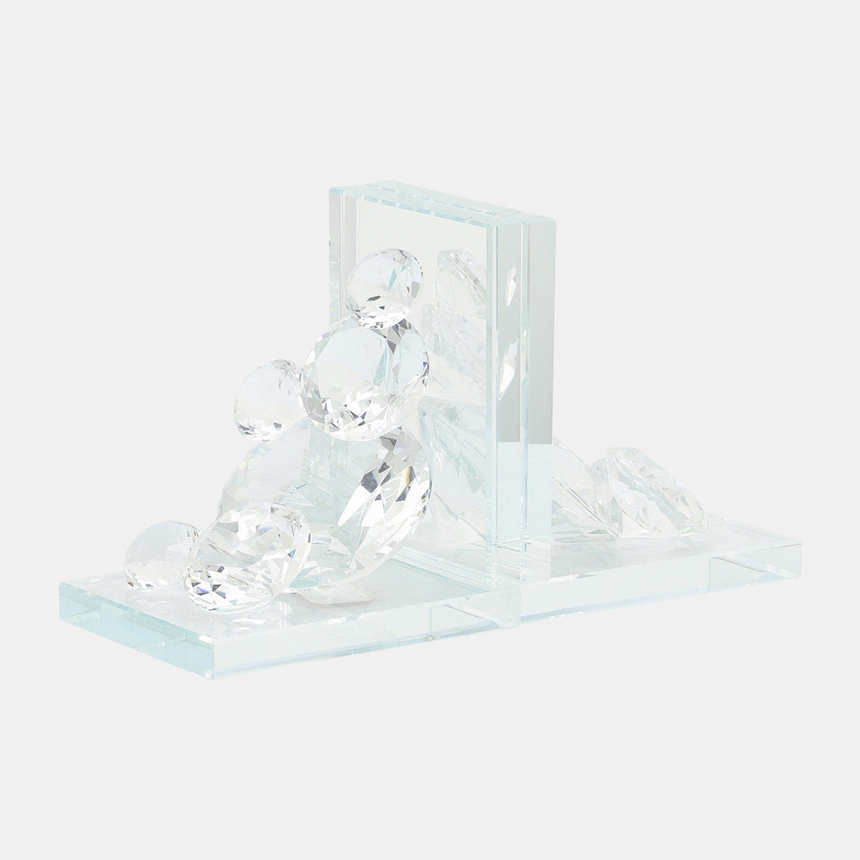 S/2 Crystal Diamond Bookends