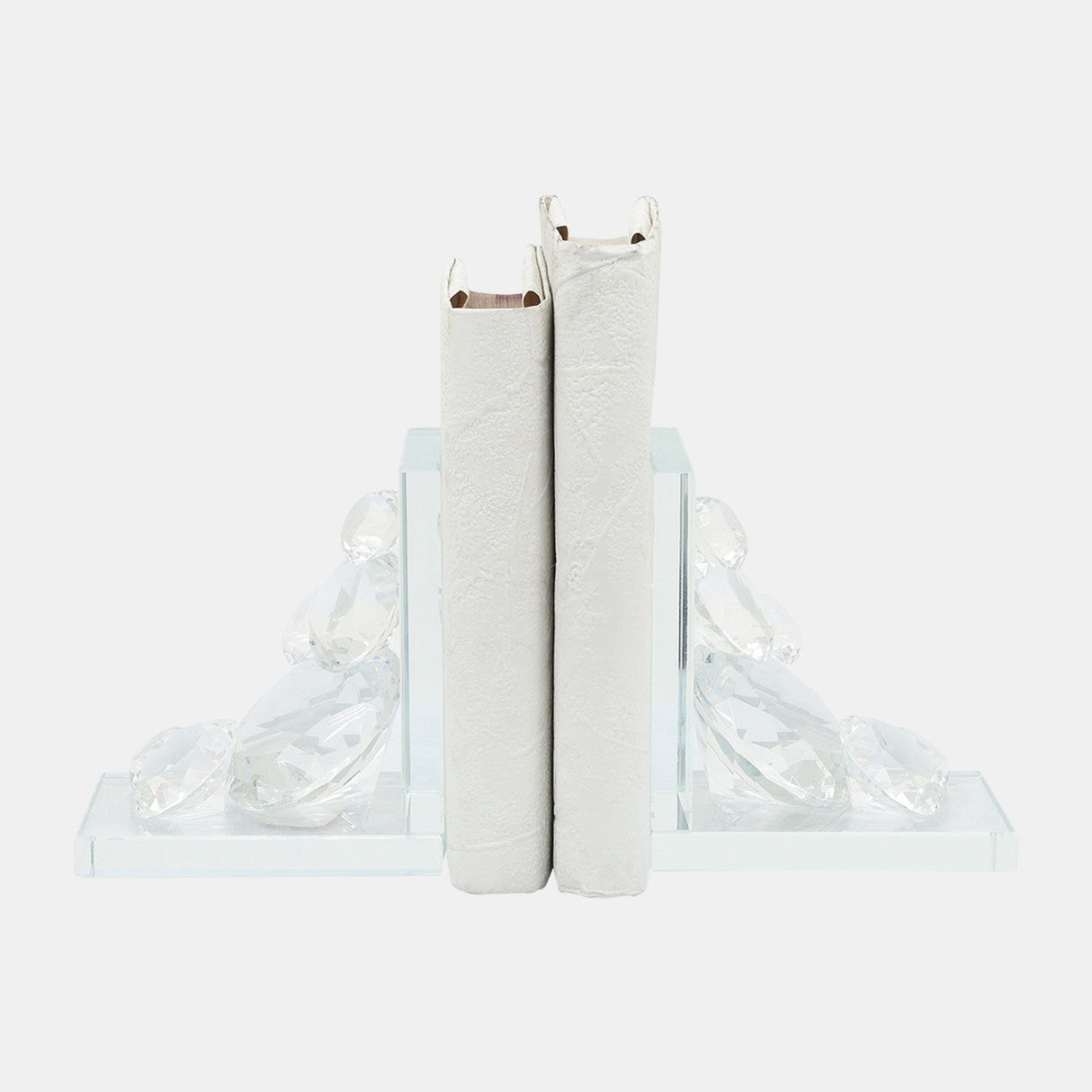 S/2 Crystal Diamond Bookends