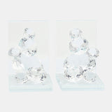 S/2 Crystal Diamond Bookends