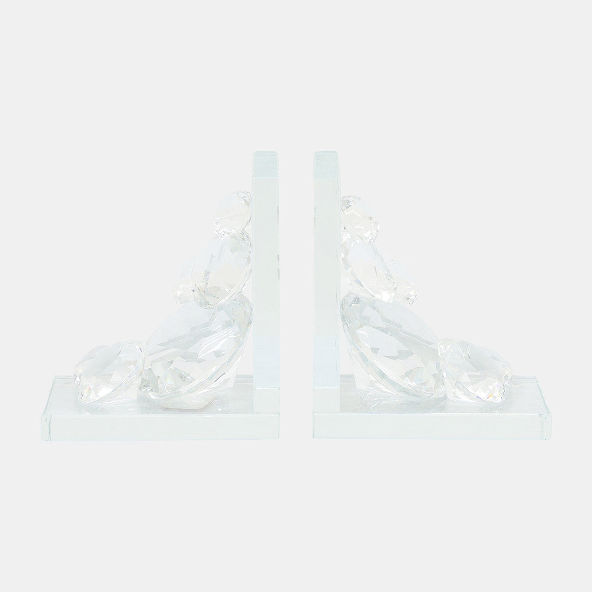 S/2 Crystal Diamond Bookends