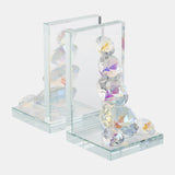 S/2 Crystal Diamond Bookends, Rainbow