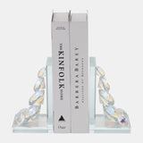 S/2 Crystal Diamond Bookends, Rainbow