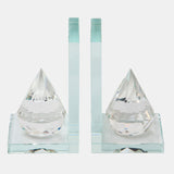 S/2 Crystal Teardrop Bookends