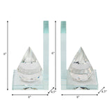 S/2 Crystal Teardrop Bookends