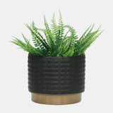 S/2 Maze Metallic Planters 6/8", Black