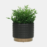 S/2 Maze Metallic Planters 6/8", Black