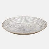 S/2 Metal 18/21" Round Plates, Ivory/champagne