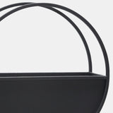 S/2 Metal 9/12" Round Wall Planters, Black