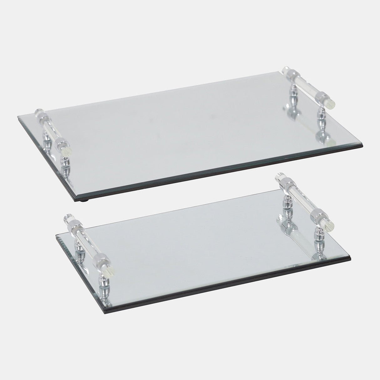 S/2 Mirrored Trays