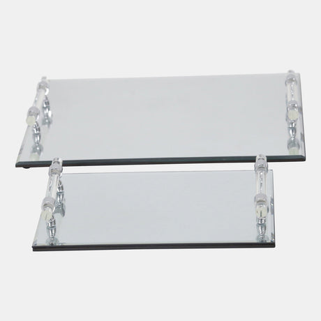 S/2 Mirrored Trays