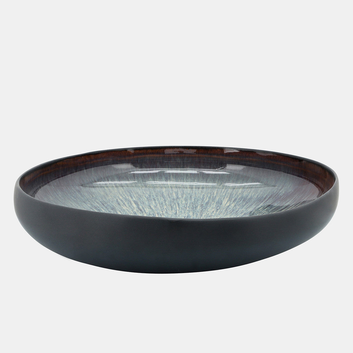 S/2 Organic Bowls 12/15", Black/blue