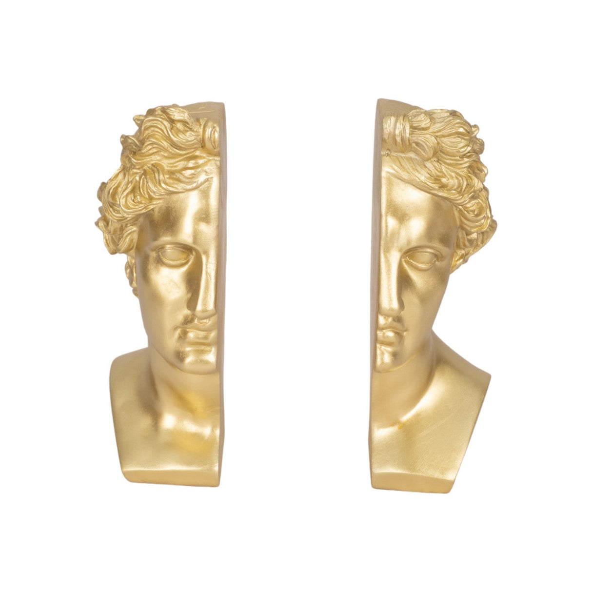 S/2 Resin, 9" Greek Goddess Bookends, Gold